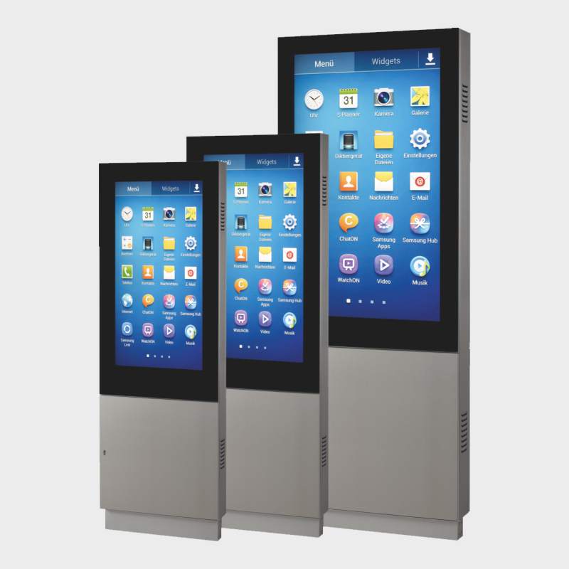 3 Outdoor displays in different sizes
