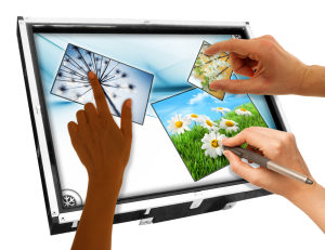 Multi touch display with 3 hands